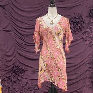 Original Diane Von Furstenberg silk sheer dress with design to turn heads!